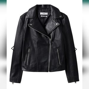 NWT, MANGO. Leather Biker Jacket.